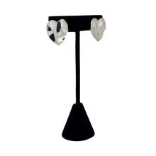 Vintage Sterling HEART Earrings | Crinkle Texture Silver Heart Earrrings | Modern Silver Jewelry | 80s MOD Silver | 1980s ABSTRACT Sterling