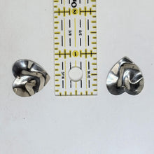 Vintage Sterling HEART Earrings | Crinkle Texture Silver Heart Earrrings | Modern Silver Jewelry | 80s MOD Silver | 1980s ABSTRACT Sterling