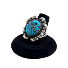 1970s TURQUOISE Ring 9 1/4 | Vintage 70s Native American Jewelry | Turquoise Ring Size 9.25 | Southwestern Ring 9.25 | Vintage Turquoise