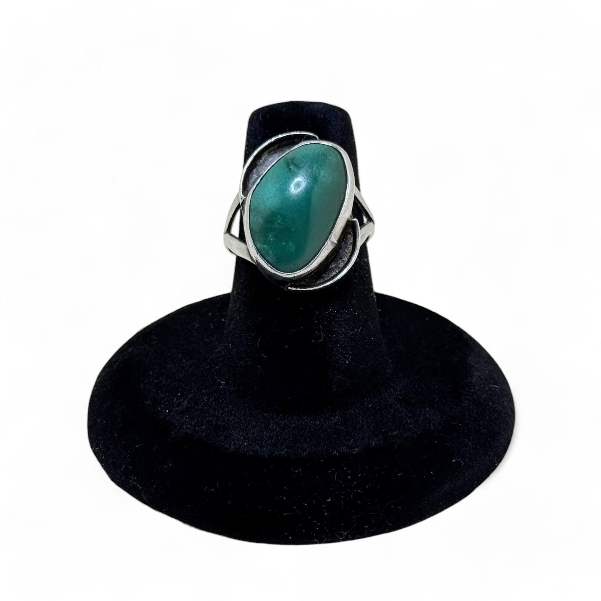 1970s TURQUOISE Ring Size 5 | Vintage Native American Jewelry | Blue GREEN Turquoise Ring Size 5 | Bohemian Art Nouveau Hippie Ring 5