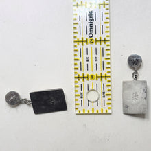 Vintage ONYX Dangle Sterling Earrings | MODERNIST Black Onyx 925 Sterling Silver | Black Onyx Earrings | 90s Modern Minimal Silver Jewelry