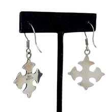 Vintage TAXCO Onyx Earrings | Sterling CROSS Earring | Modernist Silver ONYX Earring | 90s Goth Sterling Jewelry | 1990s Gothic Earrings