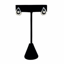 Vintage TAXCO Onyx Earrings | Sterling TEARDROP Earring | Modernist Silver ONYX Earring | 90s Goth Sterling Jewelry | 1990s Industrial