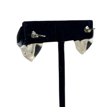 Vintage Sterling HEART Earrings | Crinkle Texture Silver Heart Earrrings | Modern Silver Jewelry | 80s MOD Silver | 1980s ABSTRACT Sterling