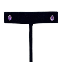 Vintage 14k AMETHYST Gold Studs | Marquis Amethyst GOLD Stud Earring | VINTAGE Prong Amethyst 14 Karat Gold Earring | Vintage Gold Jewelry