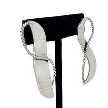 Sterling TAXCO Earrings | Modernist WIRE Ribbon Earrings | 80s Abstract Modern Jewelry | Sterling Silver Earrings | 1980s Mexican Silver