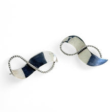 Sterling TAXCO Earrings | Modernist WIRE Ribbon Earrings | 80s Abstract Modern Jewelry | Sterling Silver Earrings | 1980s Mexican Silver