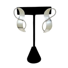 Sterling TAXCO Earrings | Modernist WIRE Ribbon Earrings | 80s Abstract Modern Jewelry | Sterling Silver Earrings | 1980s Mexican Silver