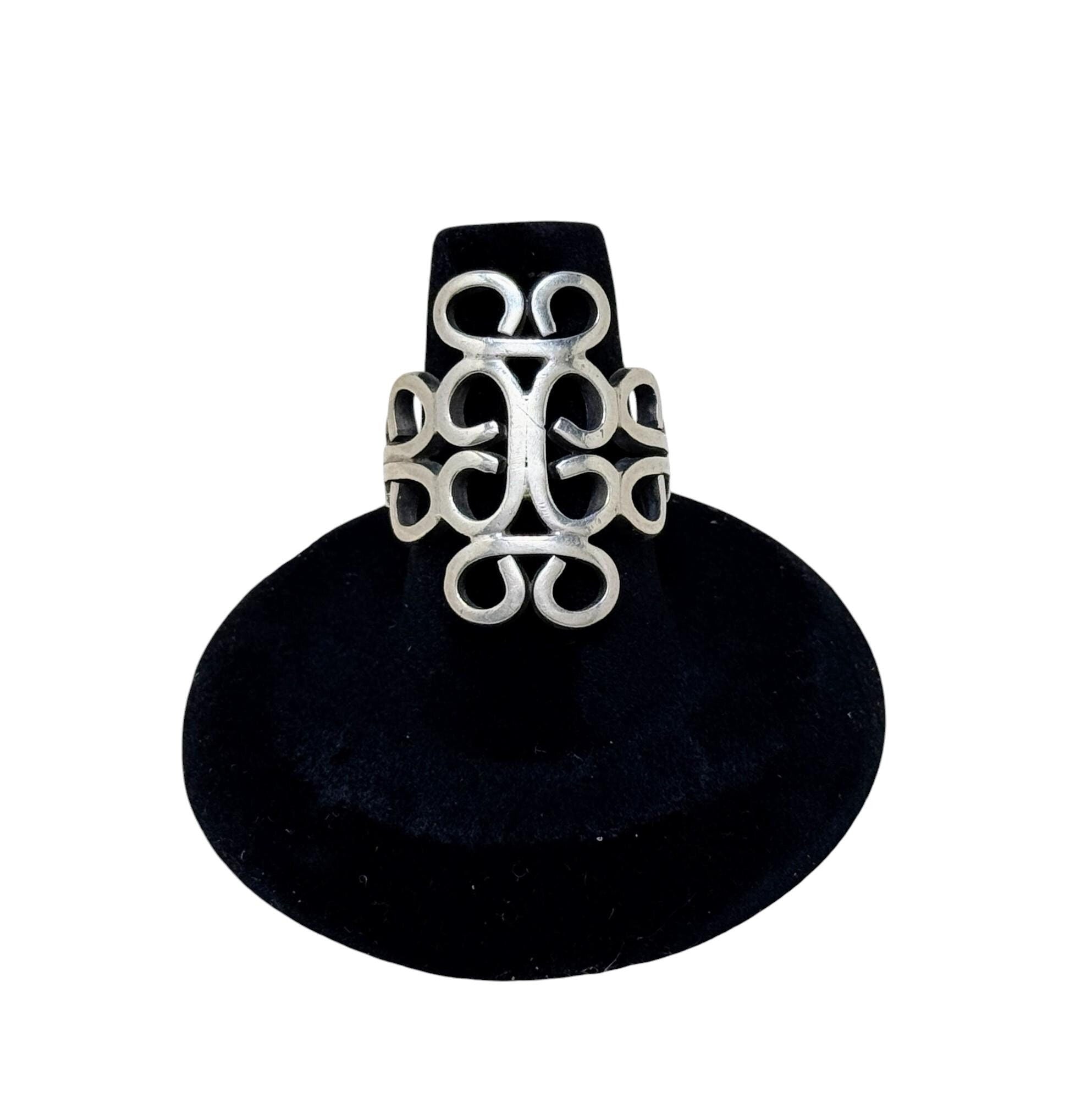 Vintage ORNATE Sterling Ring 6 1/4 | TWISTED Wire Silver Ring Size 6.25 | MEDIEVAL Rustic Handmade Ring Size 6 1/4 | Unique Sterling Ring