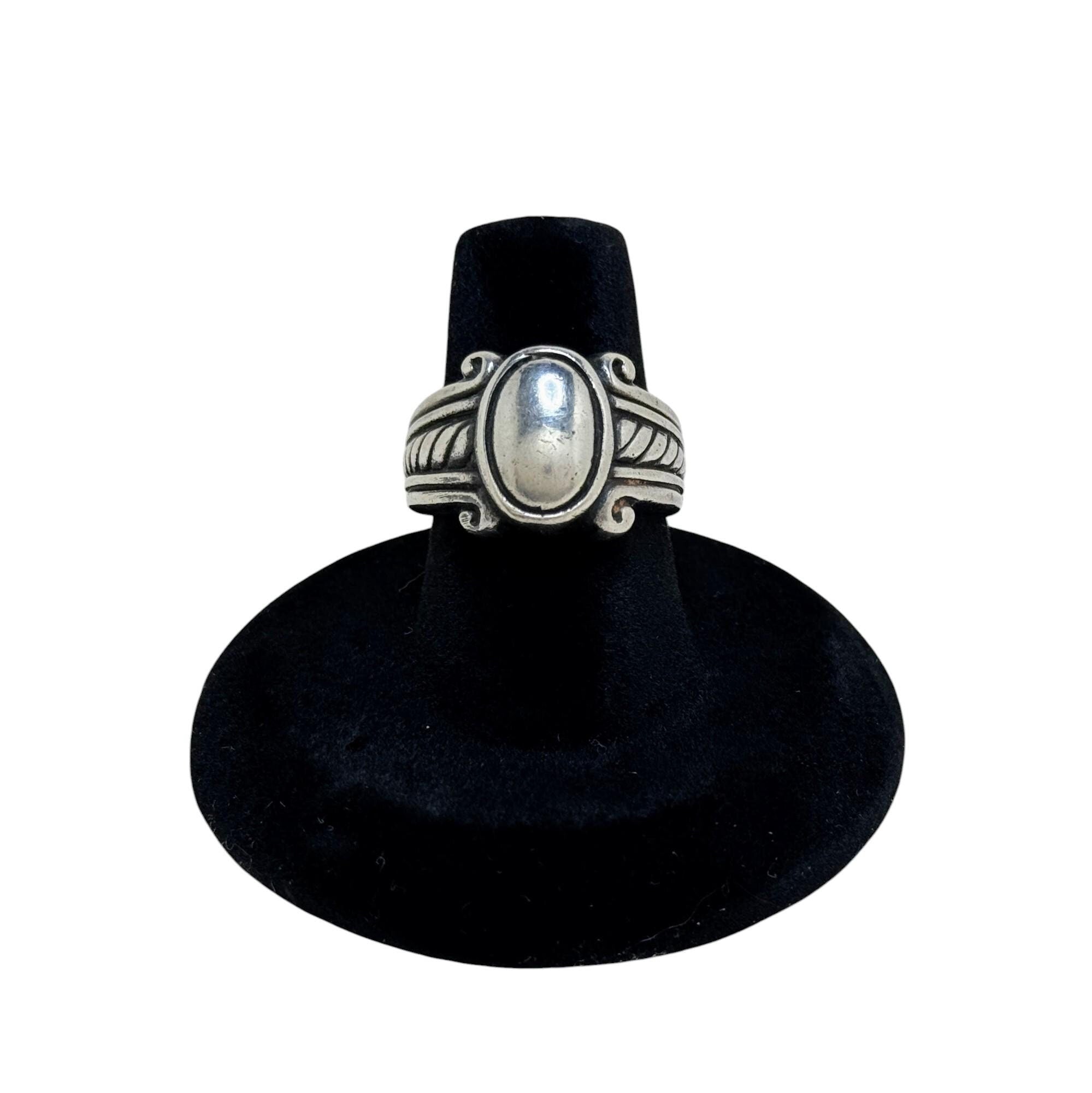 Vintage 1990s STERLING Signet Ring | Size 7 1990s Ring | CHUNKY Silver 90s Ring Size 7 | Vintage 1990s Silver Jewelry | Silver Size 7 Rings