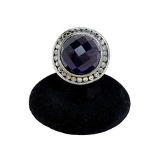 Sterling AMETHYST Ring 6 3/4 | 2000s ORNATE Amethyst Ring Size 6.75 | 90s SILVER Avant Ring Size 6 3/4 | Faceted Amethyst Ring Size 6 3/4