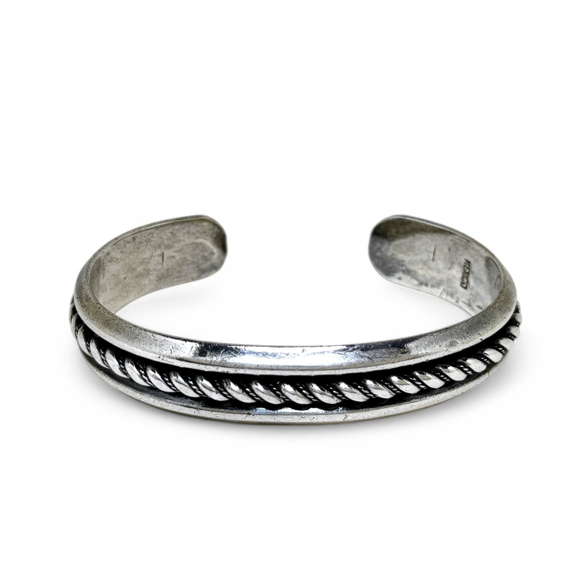 Sterling TAXCO Cuff 6 3/4 | Sterling Silver CHUNKY Southwestern Cuff Size 6 3/4 | Vintage TAXCO Twisted Silver Cuff Bracelet 6.75
