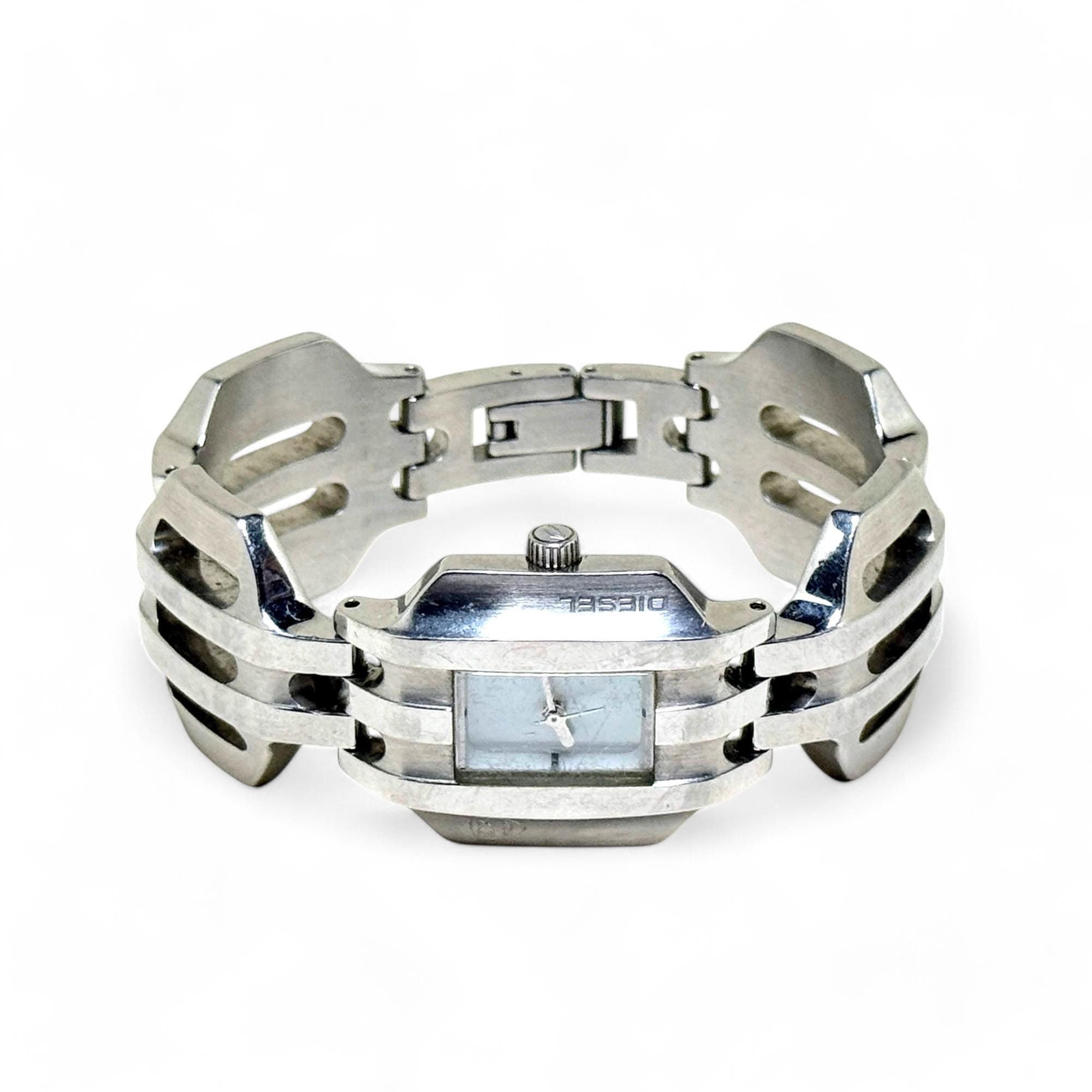 Vintage DIESEL Stainless Steel Watch DZ5027 | RARE 2000s Womens Watch | 2000s Brutalist Avant Garde Watch | 00s Futurist Techno Aesthetic