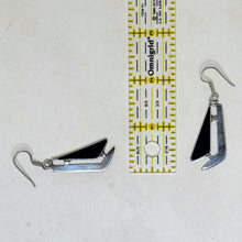 Vintage TAXCO Abstract Sterling Earrings | Black Enamel GEOMETRIC Silver Earring | AVANT Garde Taxco Jewelry | Vintage Futurist Goth