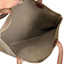 Vintage 1970s GUCCI Tote | Monogrammed 70s GUCCI Large Tote | Leather Trim Gucci Bag