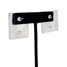 Vintage HEMATITE Native Earrings | NAVAJO Modernist Silver | Signed NEZ Sterling Silver Hematite Earrings | Modern Southwestern Silver