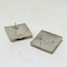 Vintage HEMATITE Native Earrings | NAVAJO Modernist Silver | Signed NEZ Sterling Silver Hematite Earrings | Modern Southwestern Silver