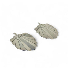 Vintage MODERNIST Fan Earrings | Artist Made ABSTRACT Earrings |  Etched FAN Earring | Avant Garde Sterling Silver | 1990s Silver Jewelry