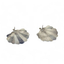 Vintage MODERNIST Fan Earrings | Artist Made ABSTRACT Earrings |  Etched FAN Earring | Avant Garde Sterling Silver | 1990s Silver Jewelry