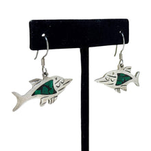 TAXCO Fish Earrings | Green Enamel Sterling Earrings | PISCES Mexican Silver Jewelry | Tropical Fish Jewelry | Vintage 1990s Jewelry