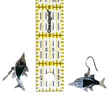 TAXCO Fish Earrings | Green Enamel Sterling Earrings | PISCES Mexican Silver Jewelry | Tropical Fish Jewelry | Vintage 1990s Jewelry