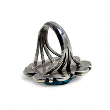 1970s TURQUOISE Ring 9 1/4 | Vintage 70s Native American Jewelry | Turquoise Ring Size 9.25 | Southwestern Ring 9.25 | Vintage Turquoise