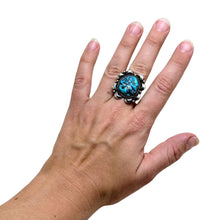 1970s TURQUOISE Ring 9 1/4 | Vintage 70s Native American Jewelry | Turquoise Ring Size 9.25 | Southwestern Ring 9.25 | Vintage Turquoise