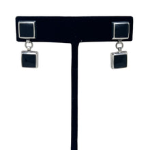 Vintage ONYX Earrings | Chunky Sterling Silver Earrings | 90s Geometric Sterling | Avant Garde Earring | 90s Sterling Vintage Onyx Jewelry