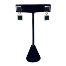 Vintage ONYX Earrings | Chunky Sterling Silver Earrings | 90s Geometric Sterling | Avant Garde Earring | 90s Sterling Vintage Onyx Jewelry