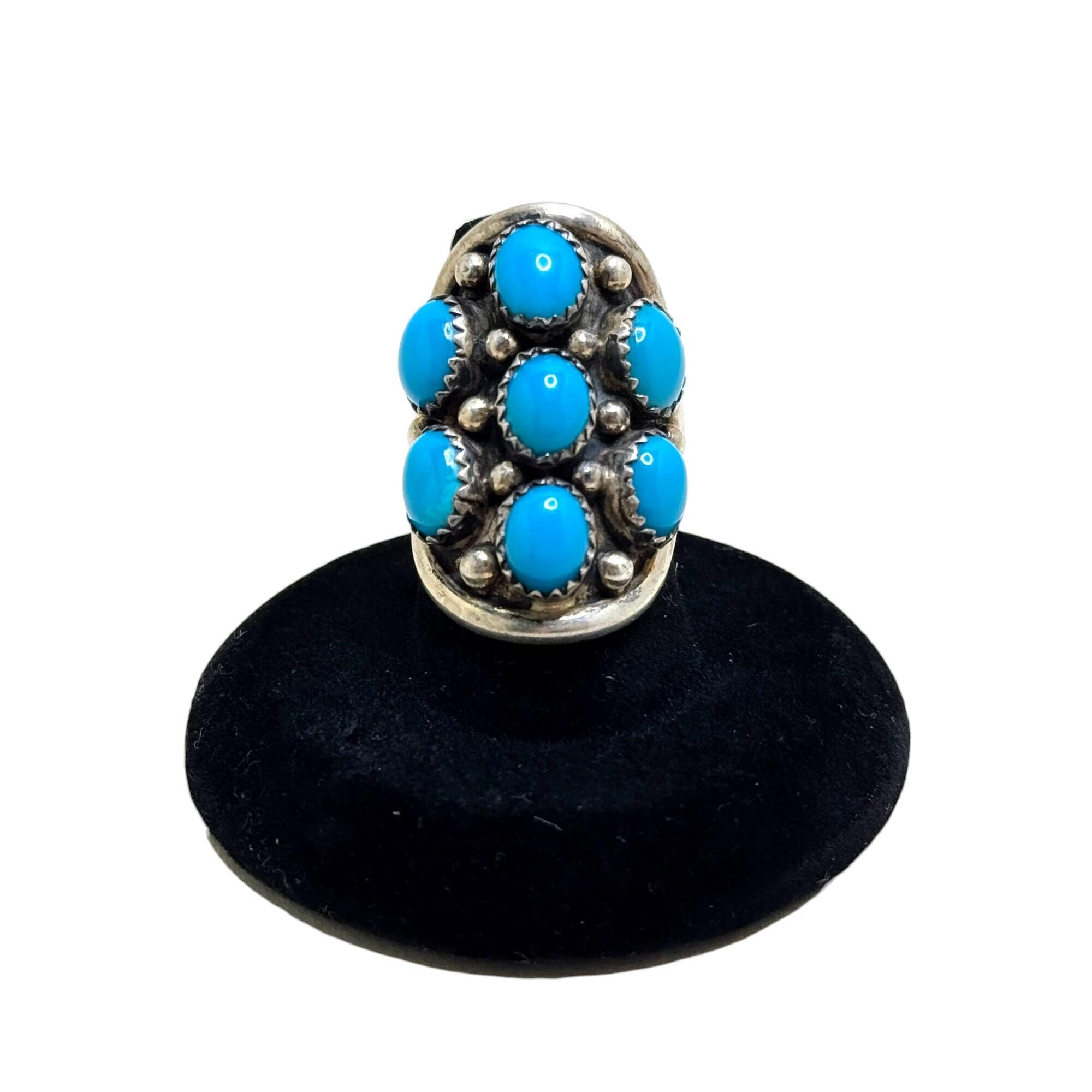 Sterling TURQUOISE Ring 6.5 | Vintage Southwestern Jewelry | Turquoise Ring Size 6 1/2 | Southwestern Ring 6.5 | Vintage Turquoise Jewelry