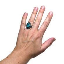 1970s TURQUOISE Ring 6.5 | 70s Native American Jewelry | Turquoise Ring Size 6.5 | Southwestern Ring 6 1/2 | Vintage Turquoise Jewelry