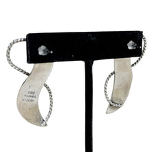 Sterling TAXCO Earrings | Modernist WIRE Ribbon Earrings | 80s Abstract Modern Jewelry | Sterling Silver Earrings | 1980s Mexican Silver