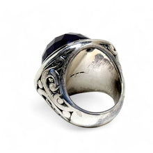 Sterling AMETHYST Ring 6 3/4 | 2000s ORNATE Amethyst Ring Size 6.75 | 90s SILVER Avant Ring Size 6 3/4 | Faceted Amethyst Ring Size 6 3/4