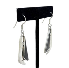 Vintage TAXCO Abstract Sterling Earrings | Black Enamel GEOMETRIC Silver Earring | AVANT Garde Taxco Jewelry | Vintage Futurist Goth