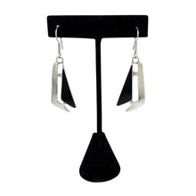 Vintage TAXCO Abstract Sterling Earrings | Black Enamel GEOMETRIC Silver Earring | AVANT Garde Taxco Jewelry | Vintage Futurist Goth