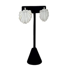 Vintage MODERNIST Fan Earrings | Artist Made ABSTRACT Earrings |  Etched FAN Earring | Avant Garde Sterling Silver | 1990s Silver Jewelry