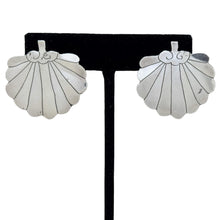 Vintage MODERNIST Fan Earrings | Artist Made ABSTRACT Earrings |  Etched FAN Earring | Avant Garde Sterling Silver | 1990s Silver Jewelry