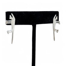 INTERESTING Lizard Earrings | Sterling Silver MODERNIST Reptile Earrings | Vintage Animal Stud Earrings