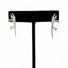 INTERESTING Lizard Earrings | Sterling Silver MODERNIST Reptile Earrings | Vintage Animal Stud Earrings