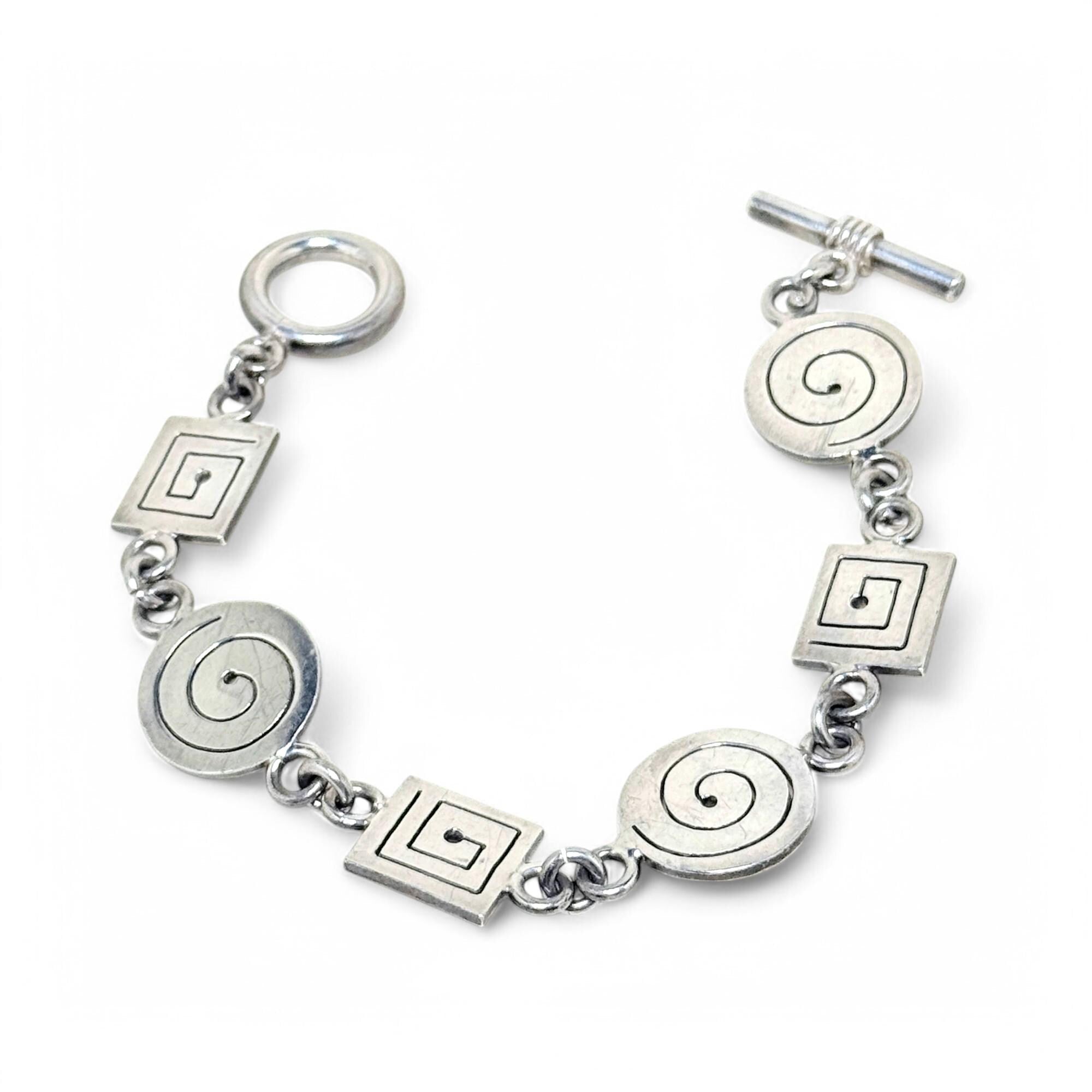 Geometric Swirl Toggle Bracelet