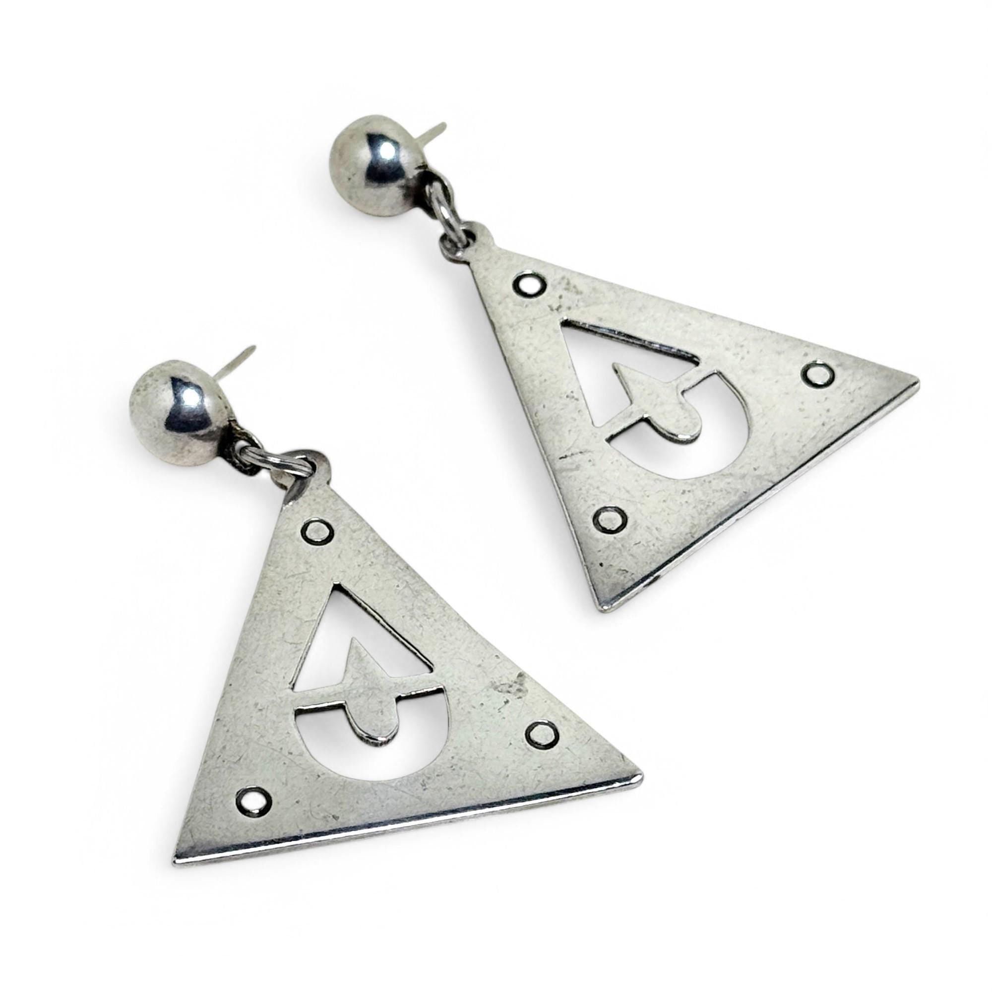 Large Triangle Cut-Out Taxco Earring