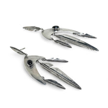 Vintage Native American Onyx Sterling Earring | SIGNED Native American Jewelry | Onyx Sterling Earrings | Dramatic Witchy Biker 925 Jewelry