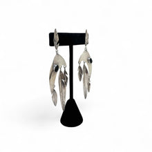 Vintage Native American Onyx Sterling Earring | SIGNED Native American Jewelry | Onyx Sterling Earrings | Dramatic Witchy Biker 925 Jewelry