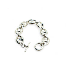 Puffy MARINER Chain | Sterling SILVER Anchor Chain Bracelet | Mariner Toggle Bracelet