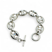 Puffy MARINER Chain | Sterling SILVER Anchor Chain Bracelet | Mariner Toggle Bracelet