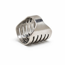 Stacked Cut Out Sterling Solid Ring Size 9