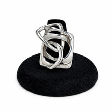 Sculptural Sterling Interlocking Ring Size 8