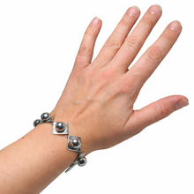 Modernist Geometric Taxco Sterling Toggle Bracelet