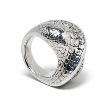 Reptilian Sterling Hallow Ring Size 6.5
