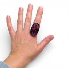 Pink Moss Agate Sterling Ring Size 12